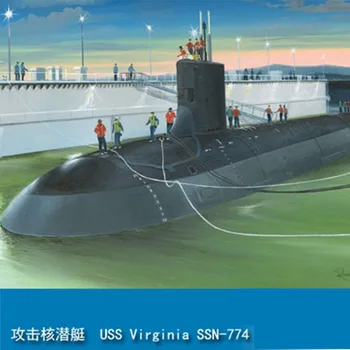 Hobbyboss 83513 1/350 USS Virginia SSN-774, Играчка подводна лодка, Пластмасова монтаж, колекция от Модели на сгради