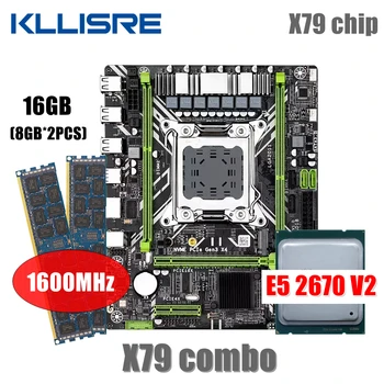 Kllisre X79 дънна платка комбиниран комплект LGA 2011 E5 2670 V2 процесор 2*8 GB оперативна памет DDR3 1600 ECC RAM