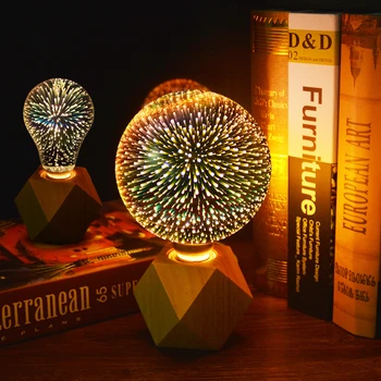 Led Edison Bulbs 3D Декоративна Лампа 110v Ac 220 В A60 ST64 G95 G80 G125 Празнични Светлини Новост насладете се на Коледната Атмосфера Лампи