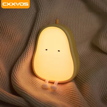 Led круша, придружаващ спальную лампа, USB Акумулаторна, с гладка затъмняване, в два цвята температурен лека нощ, скъпа детска спалня