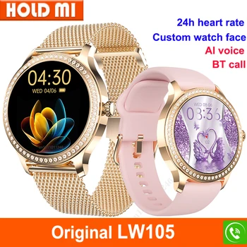 LW105 смарт часовници дамски Bluetooth повикване 24 часа сърдечната Честота 100 Спортен фитнес тракер кръвно налягане IP68 Водоустойчив умен часовник