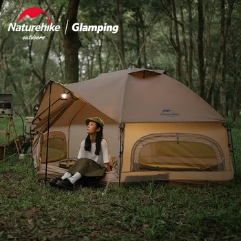 Naturehike MG Шестоъгълен палатка за нощуване на открито-голямо пространство, водоустойчив и ветроустойчивая юрта, в палатката на един стълб, вградена палатка