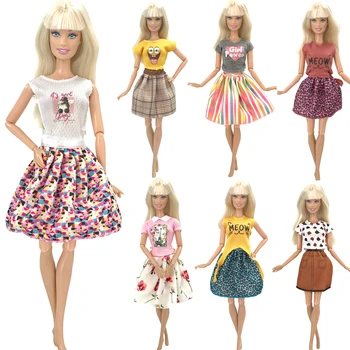 NK 1x Нова рокля за Барби кукли, модни дрехи за кукли в смесен стил, ежедневна рокля, дрехи ръчна изработка, детски играчки JJ 10