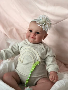 NPK 50 см Силиконова Кукла Reborn Baby Girl за цялото Тяло, Мади, Висококачествено 3D Боя Ръчно изработени с Видими Венами, Водоустойчива Играчка За Баня