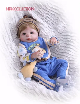 NPKCOLLECTION Нов дизайн на Кукли С Пълна Силикон Корпус, Реалистична Кукла Bebes Reborn Prince, е Детска Играчка, Ръчно изработени Коледни Подаръци