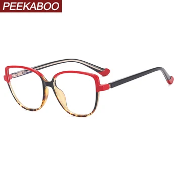 Peekaboo TR90 очила за котешки очи анти-синя светлина женски прозрачни лещи за оптични очила в рамки женски черни леопардовые дамски подаръчни стоки