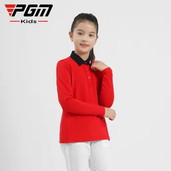 PGM/бебешко облекло за голф, тениски с дълъг ръкав за момичета, удобна, приятна за кожата на мода YF549 на Едро