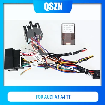QSZN радиото в автомобила Canbus Box Декодер за Audi A3 A4 TT 16PIN Конектор кабели кабели захранващ Кабел Android
