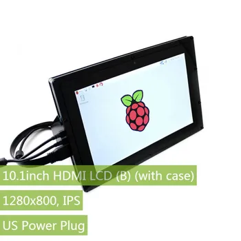 Raspberry Pi 10.1-инчов HDMI LCD дисплей, с корпус, емкостное сензорно управление, IPS-дисплей с резолюция 1280x800, поддръжка RPI 3 Модел B B + Zero