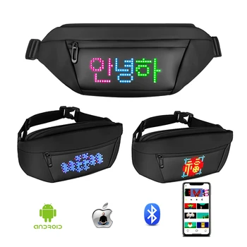 RGB интелигентен led раница Унисекс, нагрудная чанта, Функционална чанта през рамо, модерна чанта-месинджър с led дисплей, приложение, led поясная чанта
