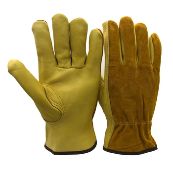 RJS SAFETY Нови мъжки работни ръкавици от овча кожа за защита на водача, предпазни работни, заваръчни мото-ръкавици за мъже NG4032
