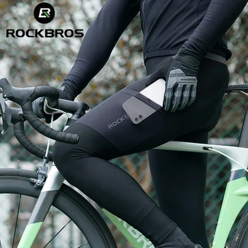 ROCKBROS Изолирана велосипедни отличителни панталони Зимни минерални велосипедни панталони Велосипедни чорапогащник 3D Гел полагане на Велосипедни отличителни панталони