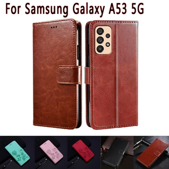 SM-A536B Кожен калъф за Samsung Galaxy а a53 5G, една чанта-портфейл за телефон Carcasa Samsung Galaxy а a53 5G калъф Etui с Джоб за карти