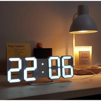 Smart 3d digital alarm clock, стенни часовници, начало декор, led цифрови настолни часовници с температура, Датата и времето, големи настолни часовници в скандинавски стил