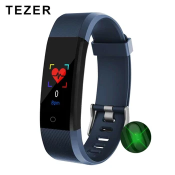 TEZER 115 Plus Smart-гривна Спортен фитнес тракер часовници Smartband следи кръвното налягане и сърдечната честота Smart band гривна мъжки