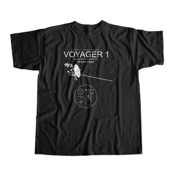 THE COOLMIND 100% памук къс ръкав, Voyager 1, Принт, Мъжка тениска с кръгло деколте, Голям Размер, Мъжки t-shirt, Готина мъжка риза, Памучни Футбо