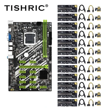 TISHRIC 12ШТ Странично 009S Plus + БТК B250 дънна Платка За Майнинга Слот За процесор LGA1151 DDR4 11 * PCIE 1X Странично За Майнинга видео карта Миньор