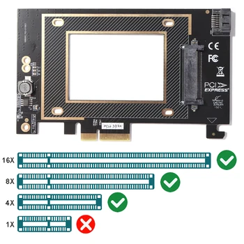 U. 2 СФФ 8639 за PCIE 3,0x4 Странично Card Gen3x4 СФФ-8639 За PCI-E X4 Адаптер за карта за разширяване на самостоятелна храна за 2,5-инчов SSD U. 2 NVME