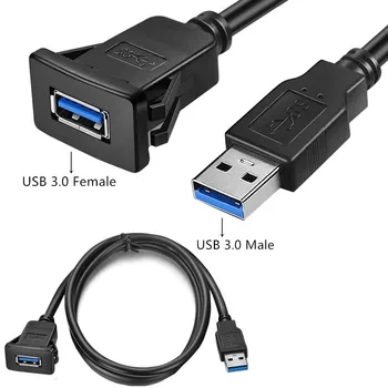 USB 3.0 от мъжа към жената, AUX, удължител за скрит монтаж в лентата за кола, камион, лодка, мотор, табло 1 М/2 м;