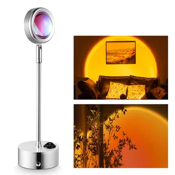 USB Проекционная лампа Rainbow Sunset Led Атмосферни нощни осветителни тела Sun Projection настолна лампа за дома стени спални