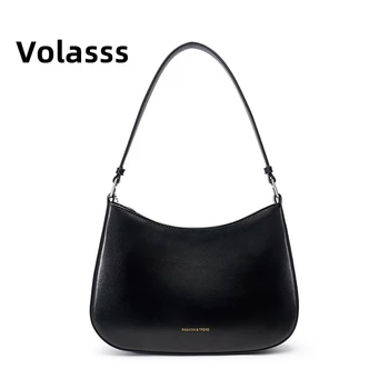 VOLASSS Модерна Чанта през Рамо от естествена Кожа, дамски Луксозна однотонная чанта от телешка Кожа, новост 2023, ежедневна чанта малък Капацитет