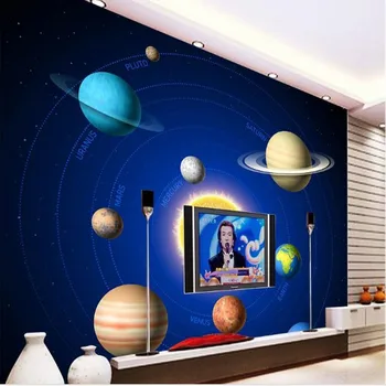 wellyu Индивидуални мащабни стенописи Фентъзи Звездна планета ТВ тапети за спалнята на околната среда на фона на нетъкан текстил