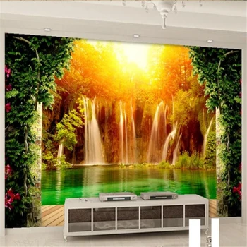 wellyu тапети по поръчка 3d голям стенопис водопад селски пейзаж 3D дневна спалня фон тапети papel de parede