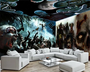 WELLYU Фантастика horror модерни водоустойчиви тапети от плат от коприна, тема на ужасите, мъгла, пространство, фон, хартия за рисуване, 3d wallpaper3D