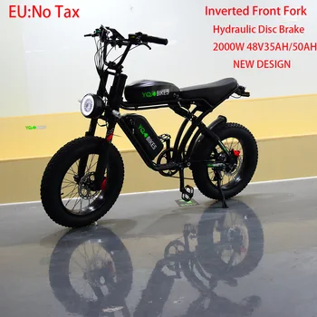 YQEBIKES Нов 20-Инчов Електрически Мотор 2000 W 50Ah С Двойна Батерия Състезателни Електрически Велосипед За Възрастни Офроуд Ebike Планински Плажен Велосипеди CE