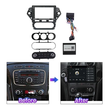 Автомобилна аудио-радио рамка, панел за инсталиране на таблото 10 инча - 10,2 инча, фасция черен цвят за Ford Mondeo IV 2007-2010