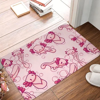 Аксолотль Нескользящий подложка за кухня Kawaii Бебета Сладко розово модел етаж килим подложка за входната Врата Начало Декор