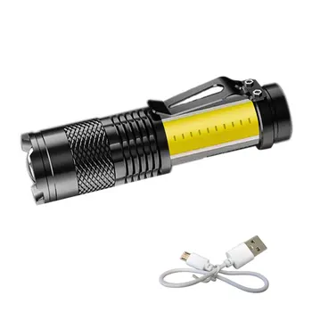 Акумулаторна батерия за преносим led фенерче с увеличение XPE Q5 COB Flash Light, Лампа, 3 режима на осветление, Походный фенер, мини led фенерче
