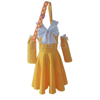 Аниме Fairy Tail Леви Макгарден Cosplay костюм Жълта рокля на Хелоуин по поръчка