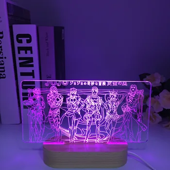 Аниме Дървени 3D Нощна Лампа За Детска Спалня Декор Zenitsu Nezuko Карикатура лека нощ Подаръци Бойфренду Kimetsu No Yaiba