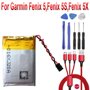 Батерия 3,7 В, За мультиспортивных Тренировъчни часовници на GARMIN Fenix 5/Fenix 5S/5X GPS 361-00097-00 361-00096-00 361-00098-00