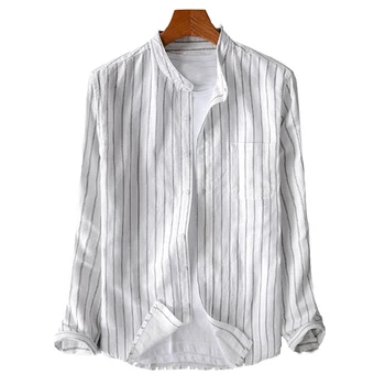 Блуза, мъжка риза ' S ~ 2XL, дишаща Ежедневни удобна риза без яка, риза и Дядовци с дълъг ръкав
