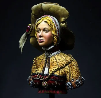 В разглобено формата на 1/10 от бюста на древната жена-воин, фигурка от смола, умален модел, комплекти небоядисани