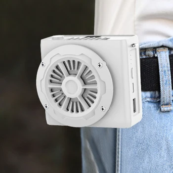 Вентилатор за климатик на колана, мощност на вентилатора за охлаждане с цифров дисплей, Сменяема батерия с каишка, ръководство за работа на открито