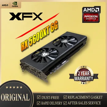 Видеокартата XFX RX5600XT 6G AMD 7nm 256bit с двоен вентилатор PCIE4.0X16 Видео За настолни КОМПЮТРИ Използвана карта компютърна игра