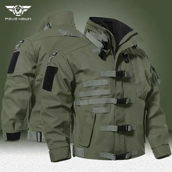 Водоустойчив тактическа яке, за мъже качествена военна ветровка с множество джобове, износостойкая яке-бомбер, ветровка, улични армейските якета-cargo