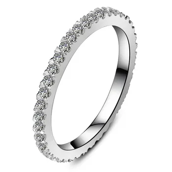 Годежен пръстен от бяло злато 18 Карата Au750 Пълна вечността, Пръстени с муассанитом 0,23 карата и диаманти за жени, луксозно качество