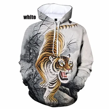 Гореща разпродажба 2022, модни мъжки и Дамски блузи с 3D принтом тигър, Забавни пуловер с качулка и принтом Тигър, Размер XS-5XL