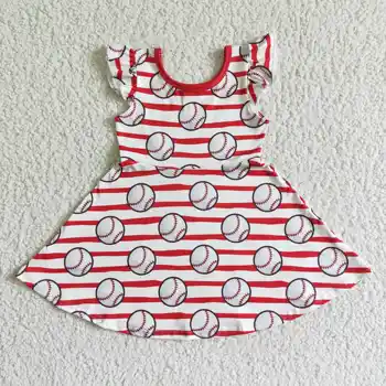 Гореща Разпродажба на Едро, лятно детско летящото рокля на RTS, на дрехите в райе за малки момичета, детски бейзболни рокли