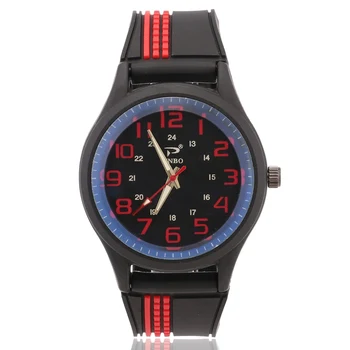 Горещи Продажба на силиконови мъжки спортни военни кварцов часовник с каишка от силиконов каучук, прости цифрови часовници, Модни ежедневни часовници