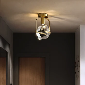 Гравирана Модерен Светлина, Луксозен Стил художествен дизайн, Висок Прозрачен Кристал тавана лампа, антре, спалня, кабинет