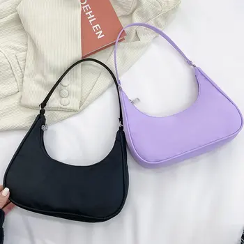 Дамска Чанта-портфейл, найлонова чанта през рамо, лека однотонная чанта на едно рамо под мишниците чанта дамски