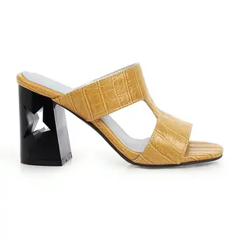 Дамски сандали, модерни красиви сандали на високи токчета, дамски летни обувки жълто сребрист цвят, по-големи размери от 40 41 45 47, zapatos de mujer
