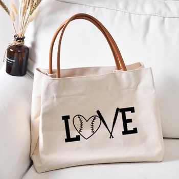Дамски холщовая чанта-тоут, бейзболна чанта, чанта през рамо, бабушкина чанта, плажна чанта с принтом, работна чанта, чанта за пазаруване, Директна доставка