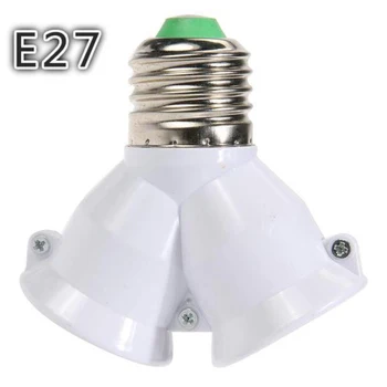 Двойна Корона E27 Led Лампа Основна Лампа С Цокъл E27 На 2-E27 Сплитер Адаптер Притежателя Лампа С Цокъл E27 Притежателя Лампа с Цокъл E27 Конвертор Лампи