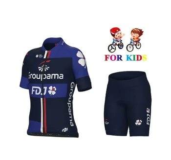 Детски мотор майк KID ' S 2023 GROUPAMA FDJ TEAM, велосипедна дрехи с къс ръкав и Къси панталонки Ropa Ciclismo